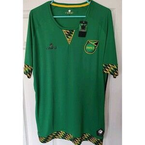Rare NWT 2016 Romai Jamaica Classic Soccer Jersey Green Black Yellow Size XL